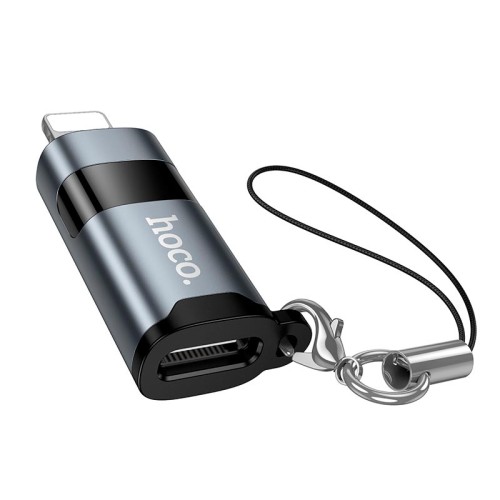 Перехідник HOCO Lightning male to Type-C female screen display adapter UA44 |PD 30W| grey