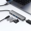HUB адаптер ACEFAST USB-C 6-in-1 HUB docking station J18  |0.15m, 4K, PD90W, 5Gbps| grey