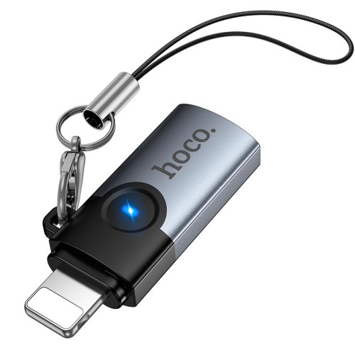 Перехідник HOCO Victory iP male to Type-C female adapter UA46A  |OTG, LED| grey
