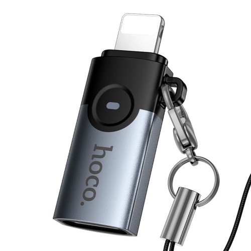 Перехідник HOCO Victory iP male to Type-C female adapter UA46A  |OTG, LED| grey