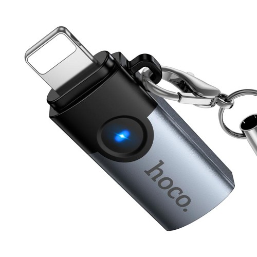 Перехідник HOCO Victory iP male to Type-C female adapter UA46A  |OTG, LED| grey
