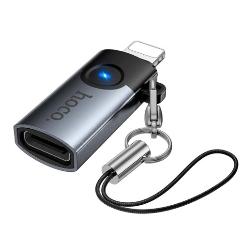 Перехідник HOCO Victory iP male to Type-C female adapter UA46A  |OTG, LED| grey