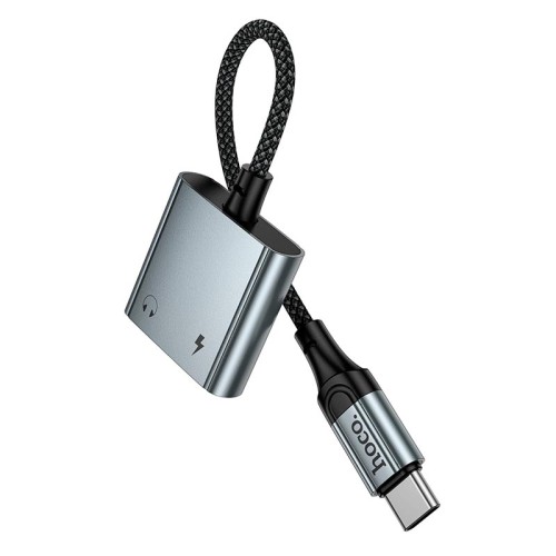 Перехідник HOCO digital audio converter Type-C to dual Type-C UPA34A |10W/2A, DAC, 0.15m| grey