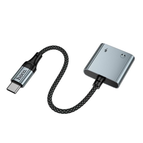 Перехідник HOCO digital audio converter Type-C to dual Type-C UPA34A |10W/2A, DAC, 0.15m| grey