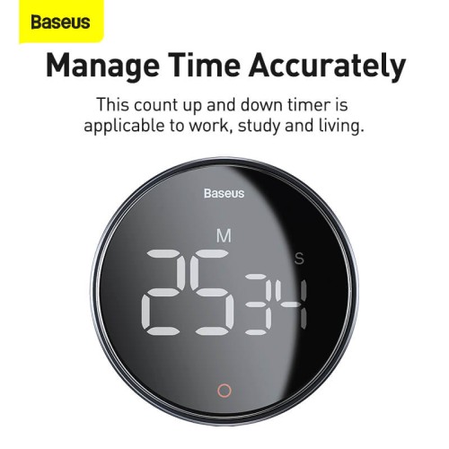 Таймер з магнітним кріпленням BASEUS heyo rotation countdown timer Pro (FMDS000013) grey