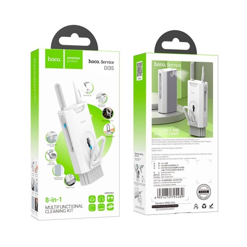 Набір для чистки гаджетів HOCO 8-in-1 multifunctional cleaning kit (overseas customization) DI35 white