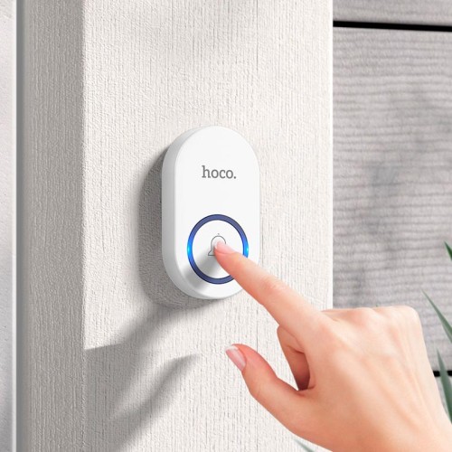 Дверний дзвоник HOCO wireless doorbell HI25 |6 month, 20m| white