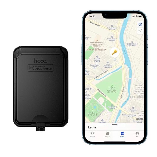 Пошуковий трекер багатофункціональний HOCO Tiger smart anti-lost magnetic card holder (rechargeable) E91I black