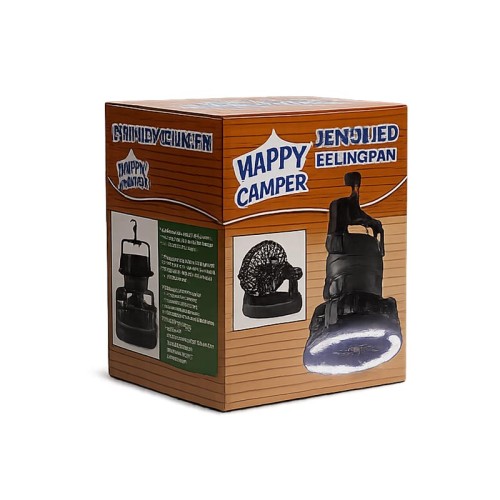 Портативний вентилятор Happy Camper 2in1 ZPD-001 |18 LED, Battery not included| black