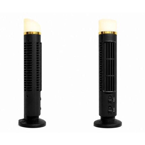 Вентилятор Bladeless Tower Fan FS-001 |2Level, LED, AAA Battery/AC Power| white