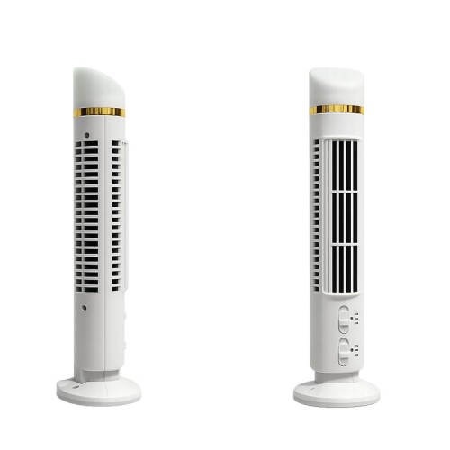 Вентилятор Bladeless Tower Fan FS-001 |2Level, LED, AAA Battery/AC Power| white