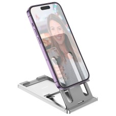 Тримач HOCO Freedom metal folding desktop stand HD5 |4.5-7"| silver