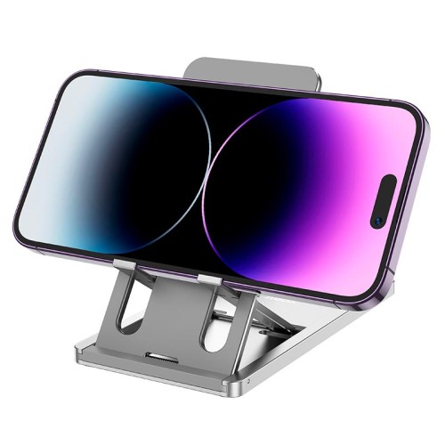Тримач HOCO Freedom metal folding desktop stand HD5 |4.5-7"| silver