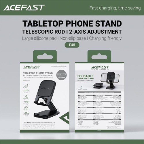Тримач ACEFAST tabletop folding stand for mobile phone E45 |90/180°| black