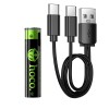 Акумуляторні батарейки HOCO rechargeable lithium battery JA4 320mAh |AAA, USB-C| (2PCS) black