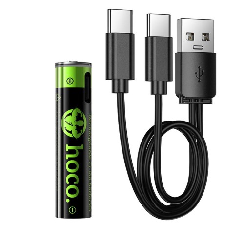 Акумуляторні батарейки HOCO rechargeable lithium battery JA4 320mAh |AAA, USB-C| (2PCS) black