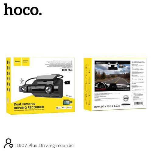 Відеорегістратор HOCO Dual Cameras Driving Recorder Di07 |HD, 2 Camera| black