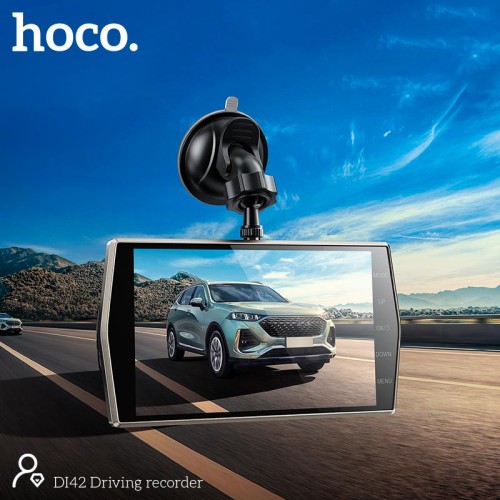 Відеорегістратор HOCO DI42 Driving recorder with rear camera |720p front/480p rear| metal-grey