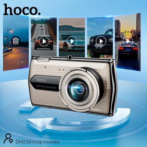 Відеорегістратор HOCO DI42 Driving recorder with rear camera |720p front/480p rear| metal-grey