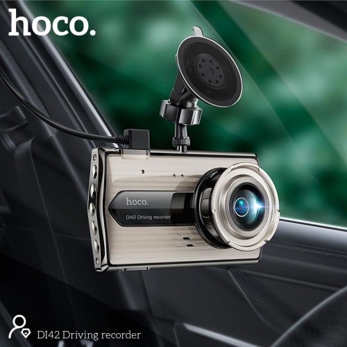 Відеорегістратор HOCO DI42 Driving recorder with rear camera |720p front/480p rear| metal-grey