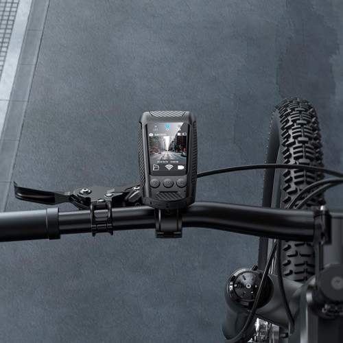Экшн камера для велосипеда HOCO DV104 4K Anti-shake Riding recorder |2160p/60fps, 2" HD Display, 1000lmn Light, Wi-Fi, 5h| black