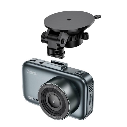 Відеореєстратор HOCO Driving recorder with 3-inch display (with rear camera) DV6 |1080p/30FPS front, 720p rear, G Sessor| grey