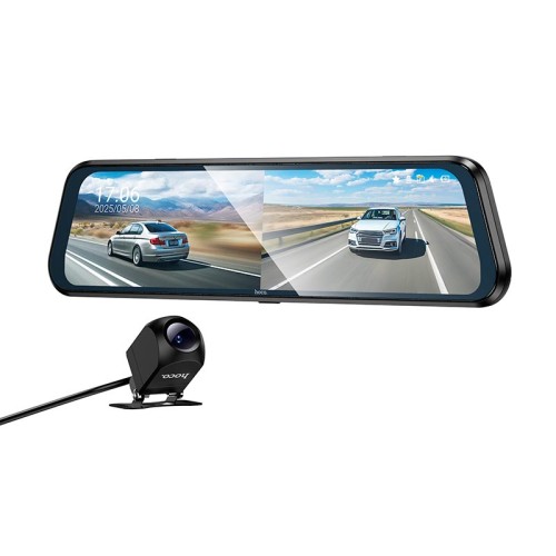 Відеореєстратор HOCO streaming media driving recorder (dual-channel with rear camera) DV16 |1080p/30fps, 9,66"| black