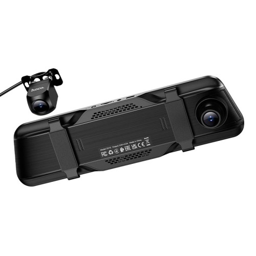 Відеореєстратор HOCO streaming media driving recorder (dual-channel with rear camera) DV16 |1080p/30fps, 9,66"| black