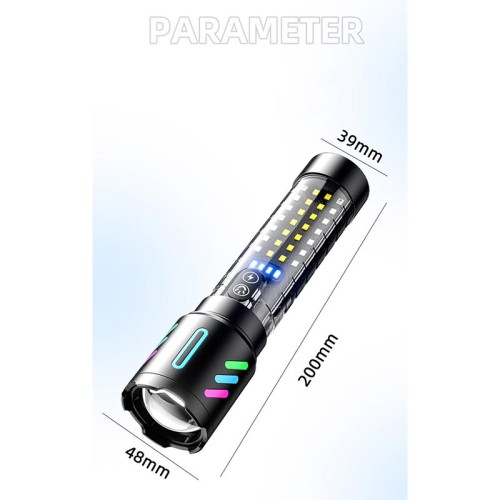 Ліхтар ручний багатофункціональний White Laser Lamp 5 режимів black