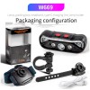 Ліхтар 2в1 налобний+велоліхтар з управлінням жестами W669 |Type-C, 6h Max| black