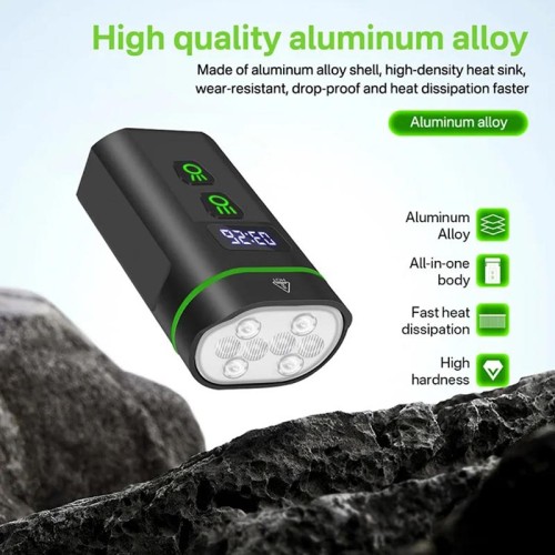 Велоліхтар передній з функцією повер банка 8 режимів 8*LED 2500LM 160° Floodlight L14 |5000mAh| black