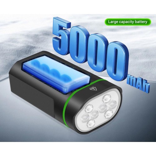 Велоліхтар передній з функцією повер банка 8 режимів 8*LED 2500LM 160° Floodlight L14 |5000mAh| black