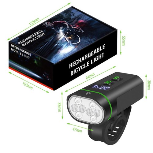 Велоліхтар передній з функцією повер банка 8 режимів 8*LED 2500LM 160° Floodlight L14 |5000mAh| black
