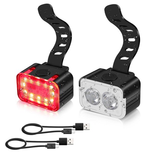 Набір велоліхтарів передній+задній 5 режимів 800lmn L12 |Type-C, ipx6| black