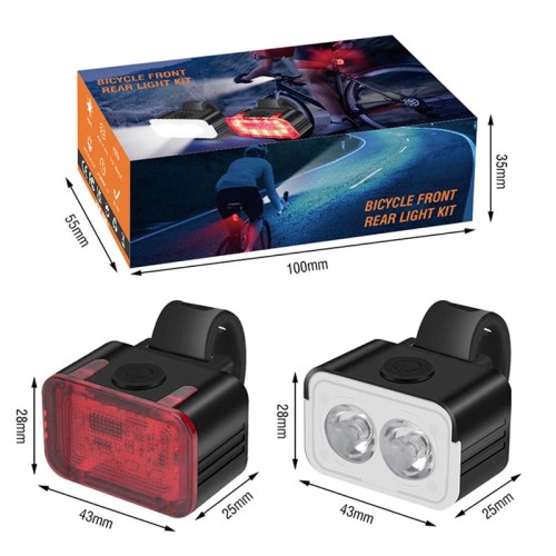 Набір велоліхтарів передній+задній 5 режимів 800lmn L12 |Type-C, ipx6| black