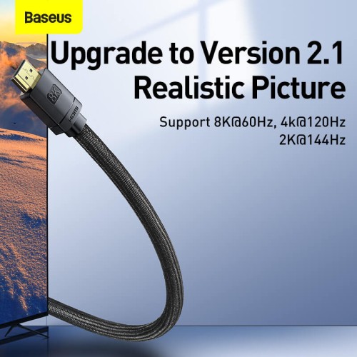 Кабель BASEUS High Definition Series HDMI 8K to HDMI 8K Adapter Cable |3m, 8K, HDMI2.1| (CAKGQ-L01) black