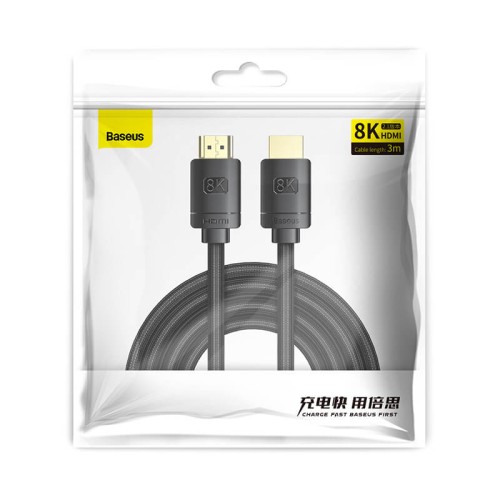 Кабель BASEUS High Definition Series HDMI 8K to HDMI 8K Adapter Cable |3m, 8K, HDMI2.1| (CAKGQ-L01) black