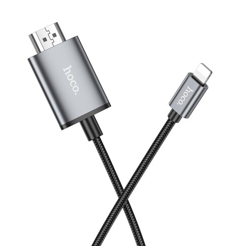 Кабель Hoco HD on-screen cable iP to HDTV UA27 |1080p, 2m| metal-grey