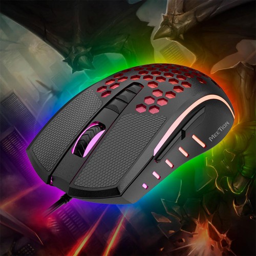Миша MEETION RGB Backlight Gaming Mouse RGB GM015 |800-6400dpi| black