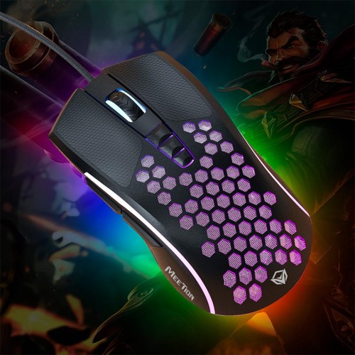 Миша MEETION RGB Backlight Gaming Mouse RGB GM015 |800-6400dpi| black