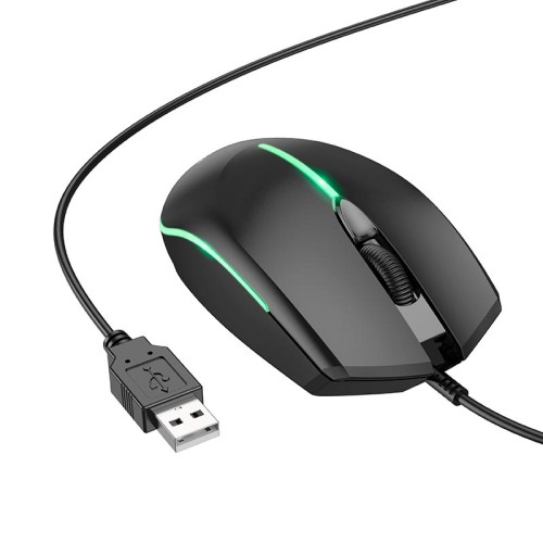 Миша Borofone Soaring game luminous wired mouse BG10 |1000dpi, 1.5m cord| black
