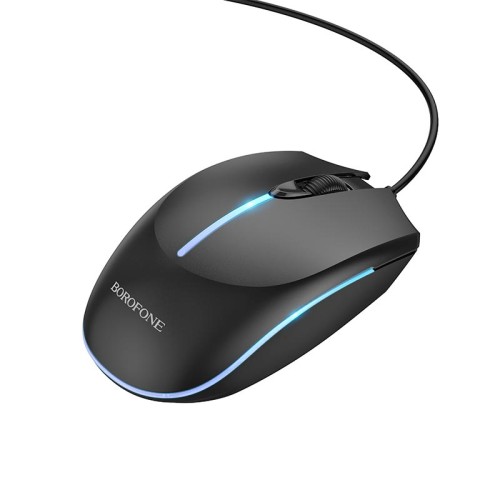 Миша Borofone Soaring game luminous wired mouse BG10 |1000dpi, 1.5m cord| black