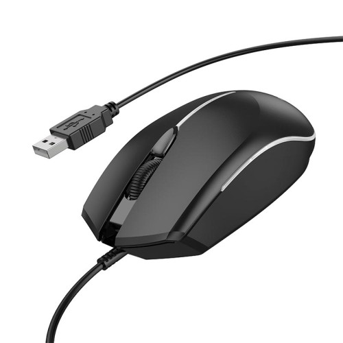 Миша Borofone Soaring game luminous wired mouse BG10 |1000dpi, 1.5m cord| black