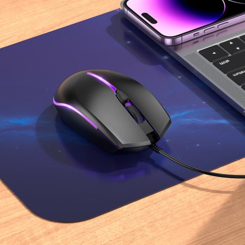 Миша Borofone Soaring game luminous wired mouse BG10 |1000dpi, 1.5m cord| black