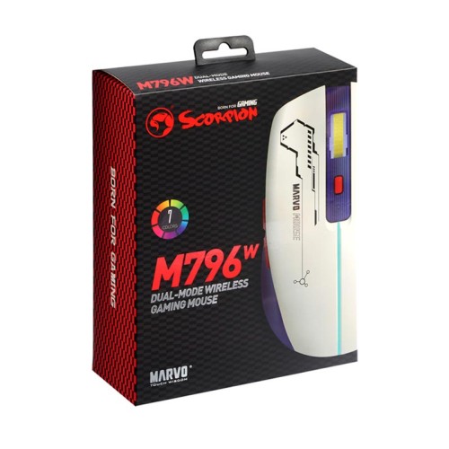 Миша MARVO Wireless Programmable Mouse M796W |2.4G/BT5.1, 1000-3200dpi| white