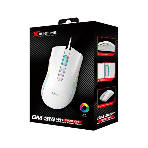 Миша ігрова XTRIKE ME programmable GM-314 WH wired mouse |800-7200 6 step dpi| white