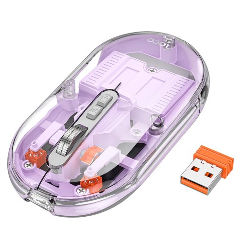 Миша HOCO General dual-mode silent wireless mouse GM35 (battery version) |2.4G+BT, 800-1200-1600DPI| purple