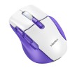 Миша MEETION 2.4G+Bluetooth wireless gaming mouse BTM001 |800-1200-1600-2400dpi, 7keys, 35/140h, Type-C Charging, RGB| white-purple