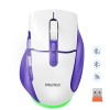 Миша MEETION 2.4G+Bluetooth wireless gaming mouse BTM001 |800-1200-1600-2400dpi, 7keys, 35/140h, Type-C Charging, RGB| white-purple