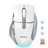 Миша MEETION 2.4G+Bluetooth wireless gaming mouse BTM001 |800-1200-1600-2400dpi, 7keys, 35/140h, Type-C Charging, RGB| white-purple